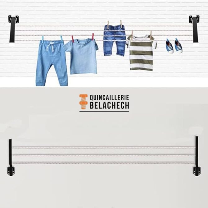 Séchoir à linge mural pliable – Noir