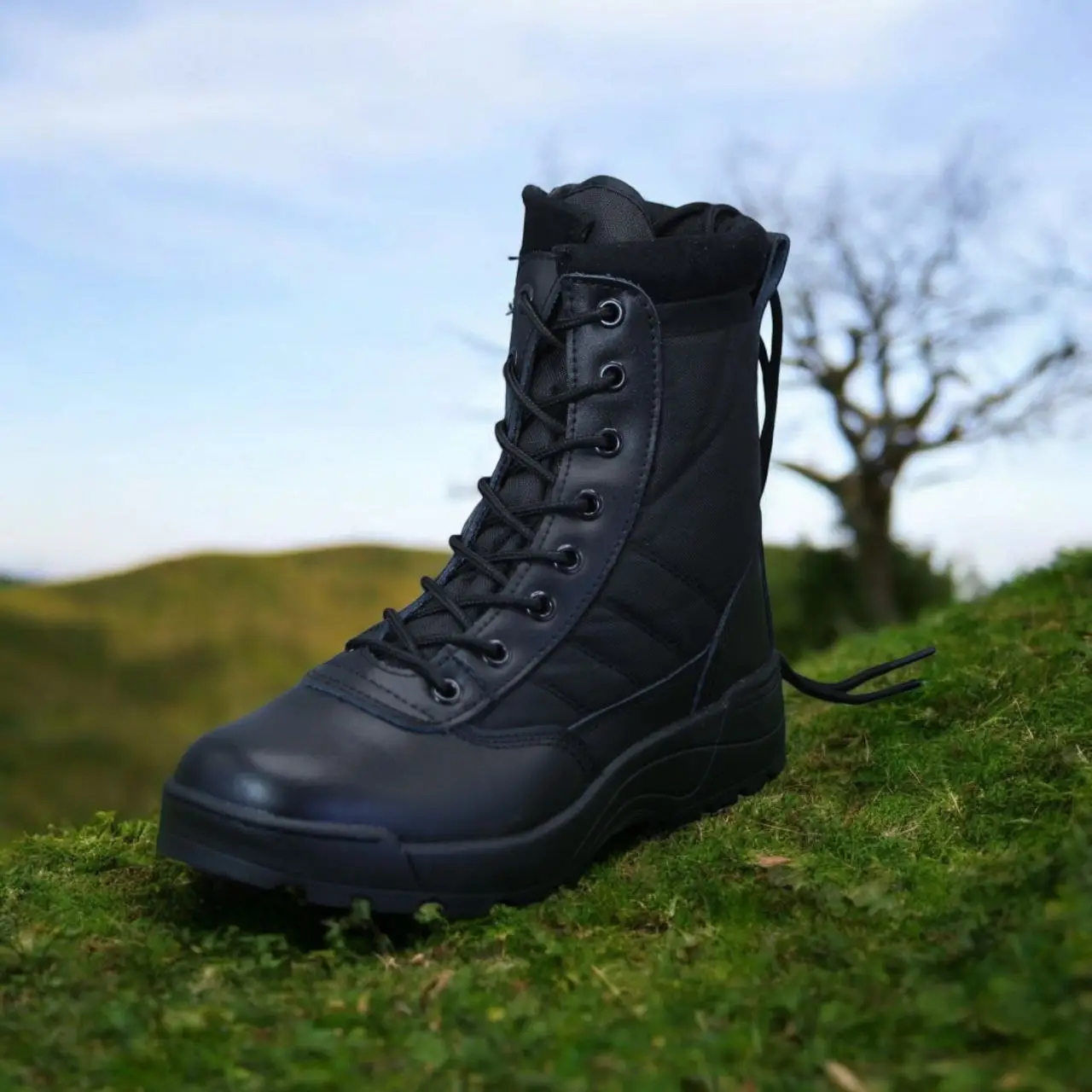 Botte de travail robuste en cuir durable pour une sécurité et une protection complètes.
