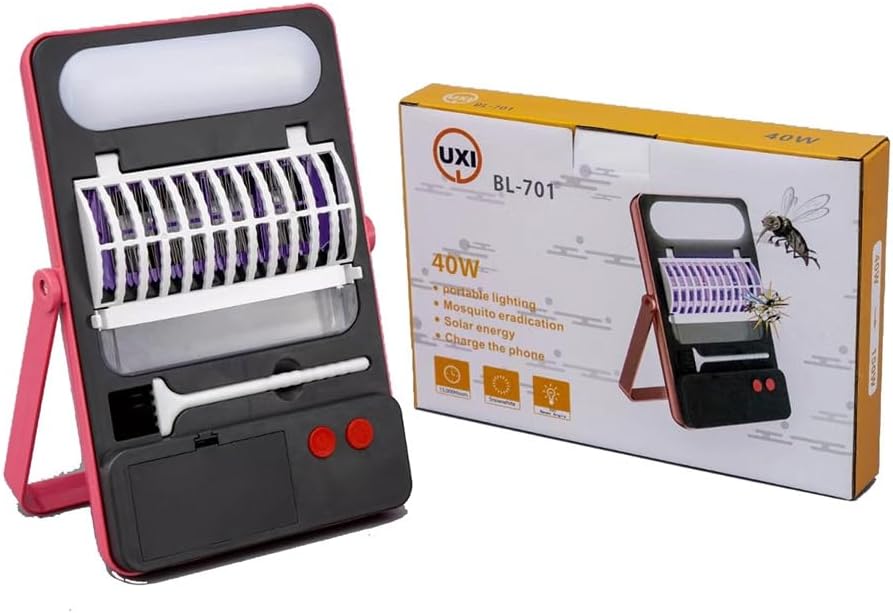 Raquette anti-moustiques électrique rechargeable solaire OKA + alimentation USB - Flash LED puissant / BL-701 40 W - Image 3