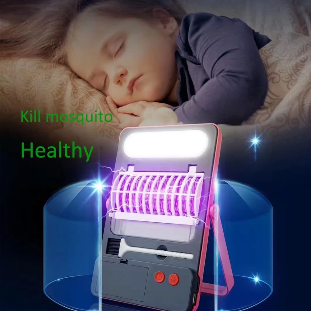 Raquette anti-moustiques électrique rechargeable solaire OKA + alimentation USB - Flash LED puissant / BL-701 40 W - Image 2