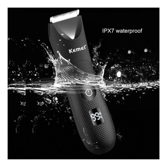 Kemei Tondeuse Électrique Unisexe Waterproof – Cheveux, Barbe & Zones Sensibles – Rechargeable Sans Fil avec Écran LED & Base de Charge - Image 2